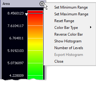 Examine Color Bar: Gear Icon