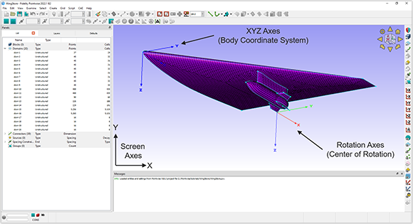 There are two reference coordinate systems in Pointwise.
