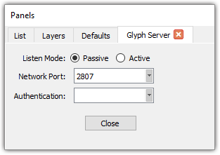 Script menu, Glyph Server