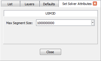The maximum segment size can be specified for the USM3D solver export.
