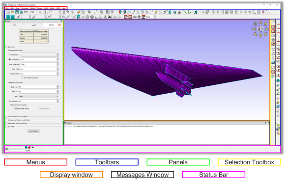 The components of the Fidelity Pointwise Graphical User Interface (GUI) are labeled here for reference