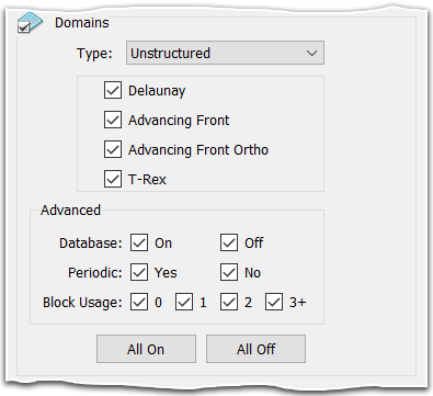 Selecting a Type of domain expands the masking options further.